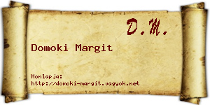 Domoki Margit névjegykártya